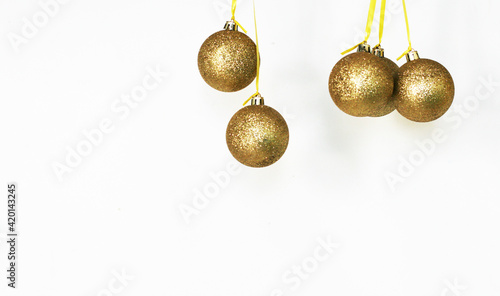 Golden christmas ball for the new year 2021
