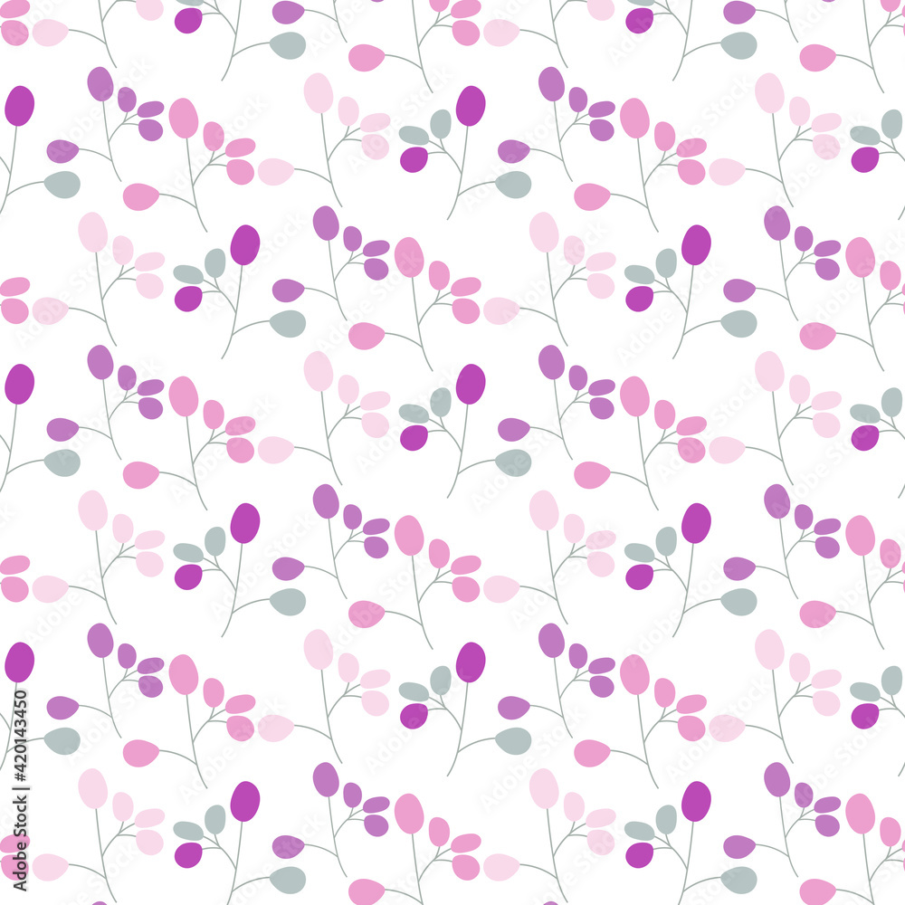 Abstract Pattern with elegant pink and grey twigs Abstract Pattern with elegant pink and grey twigs