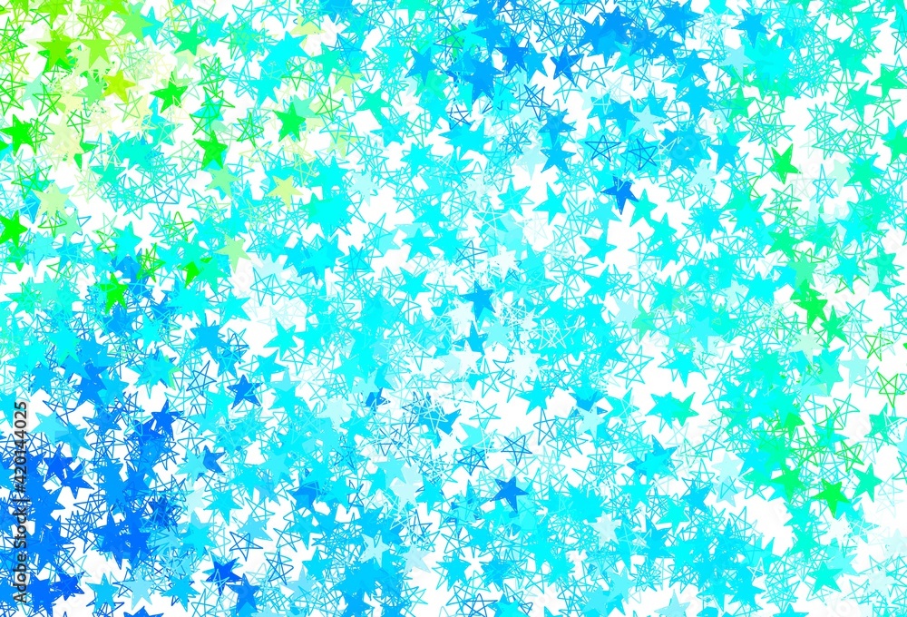 Light Blue, Green vector texture with beautiful stars. Light Blue, Green vector texture with beautiful stars.