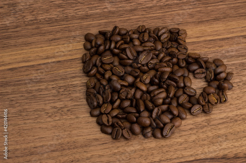 coffee beans in the form of a mug