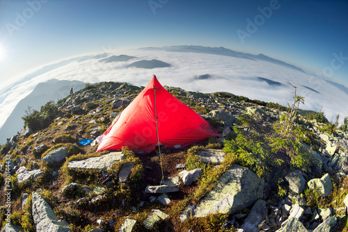 red tent on top