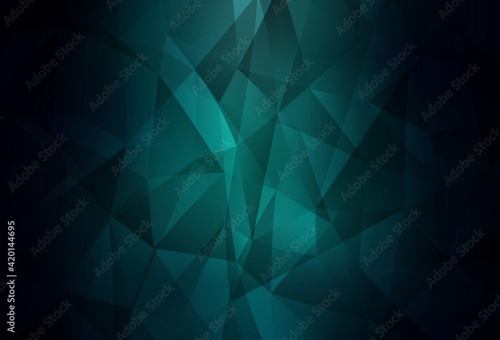 Dark Green vector abstract polygonal template. Dark Green vector abstract polygonal template.
