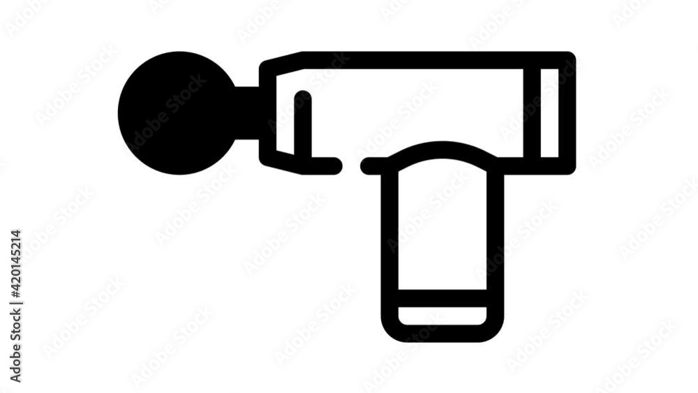 percussion massage gun black icon animation percussion massage gun black icon animation
