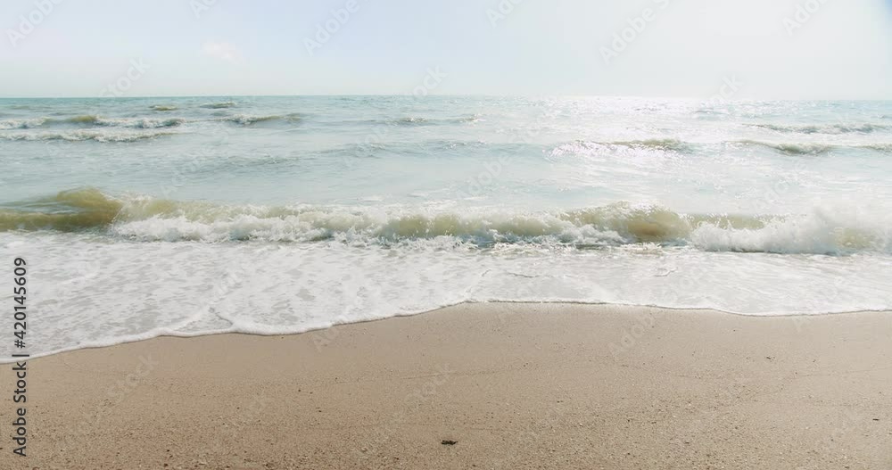 Nature video Jomtien Beach Sea, Scene of seascape views beach sea sand in summer afternoon sunny day with waves on tropical beach at Pattaya, Thailand Nature video Jomtien Beach Sea, Scene of seascape views beach sea sand in summer afternoon sunny day with waves on tropical beach at Pattaya, Thailand