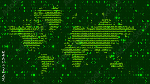 Matrix Digital Binary Code Background. Hacking Concept.