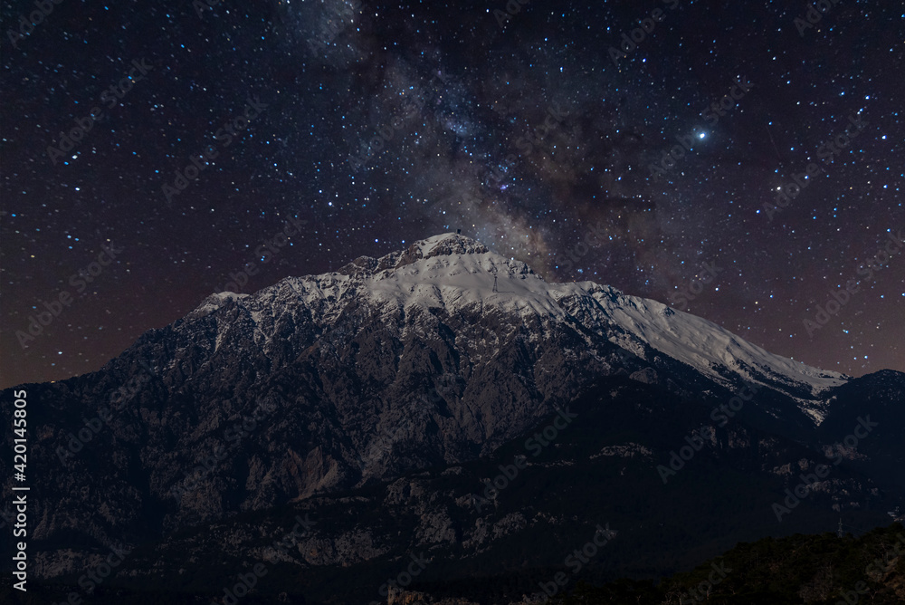 Olympos mountain Kemer - Antalya and view of the Milky Way