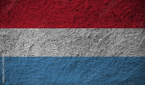 Luxembourg Flag. Flag with grunge texture. Vector illustration.