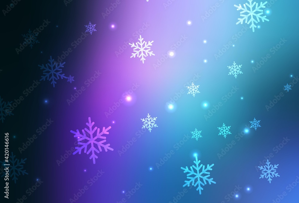 Dark Pink, Blue vector backdrop in holiday style.