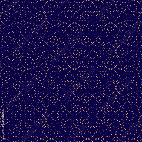 monograms on a blue background.  original seamless pattern