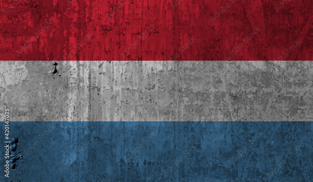 Luxembourg Flag. Flag with grunge texture. Vector illustration.