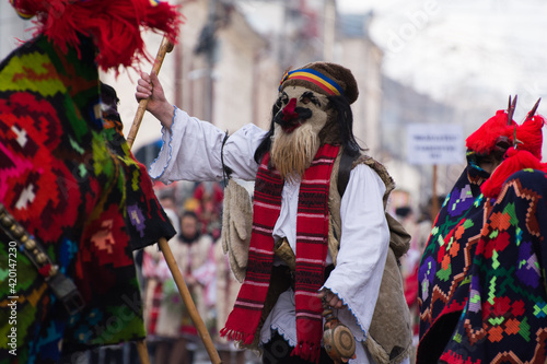 Old Winter tradition in Romania on a street festival photo