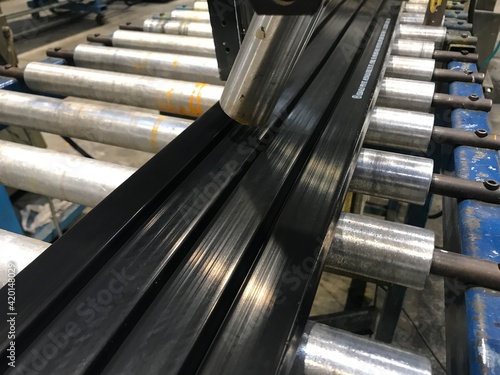 rubber profile on the production line