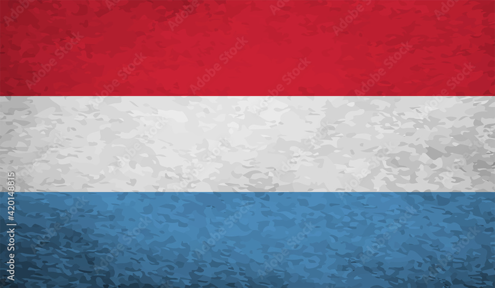 Luxembourg Flag. Flag with grunge texture. Vector illustration.