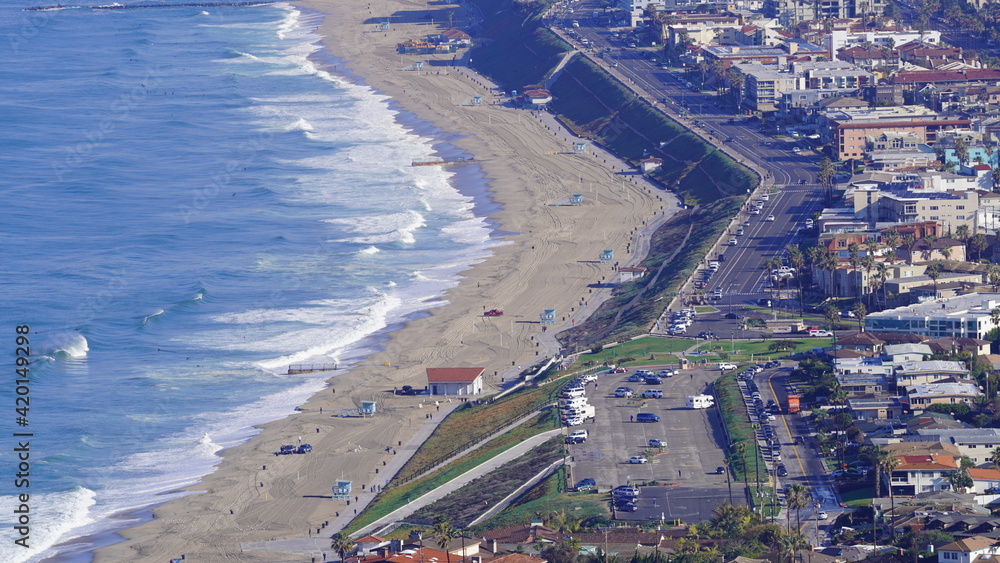 bird's eye view of Torrance Beach coastline Stock Photo Adobe Stock