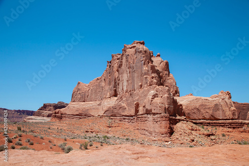 Red rock canyon mountain view. Mountain red rocks in canyon desert. Red rock canyon mountains. Red rocks mountains. Rocks in Bryce Canyon City  USA