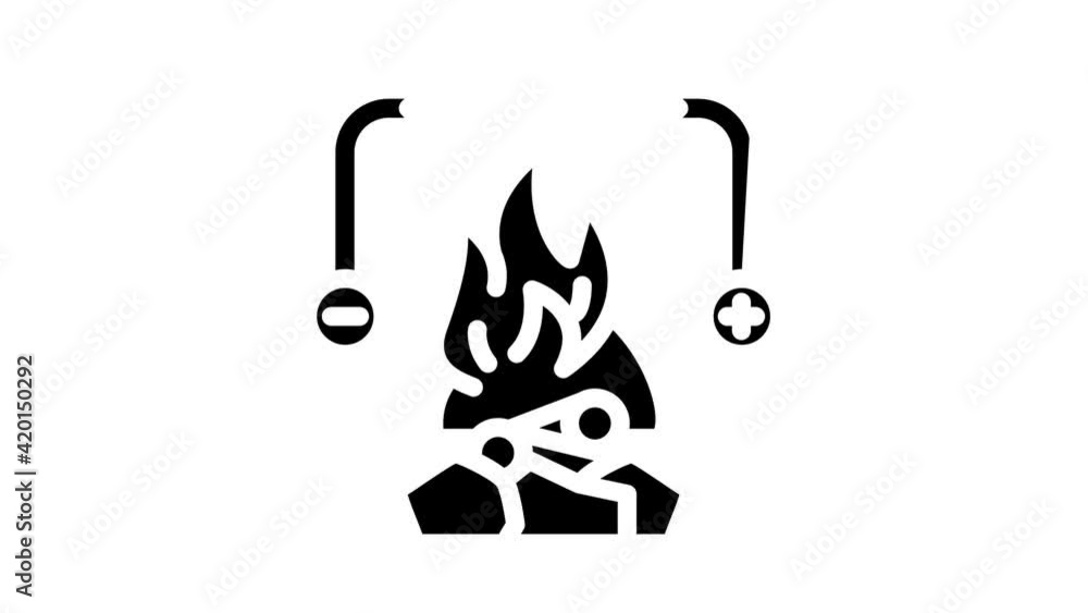 combined heat or peltier generator glyph icon animation combined heat or peltier generator glyph icon animation