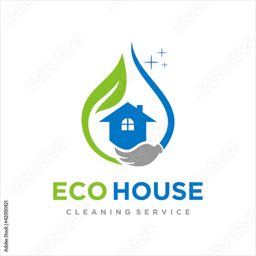 cleaning house logo inspiration. design template vector icon illustration.