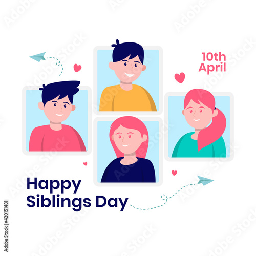 happy sibling's day concept. vector illustration