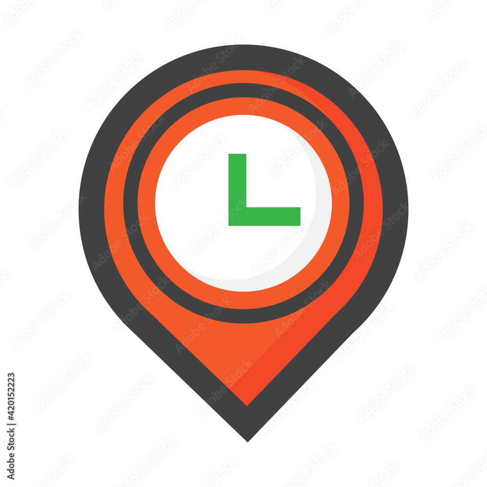 location illustration. location with time icon. can use for, icon design element,ui, web, mobile app. location illustration. location with time icon. can use for, icon design element,ui, web, mobile app.