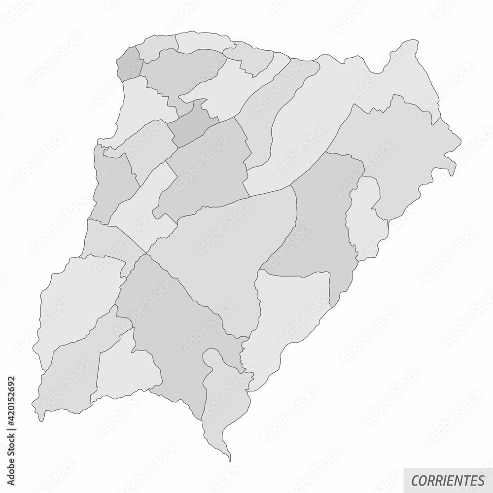 Corrientes province grayscale map