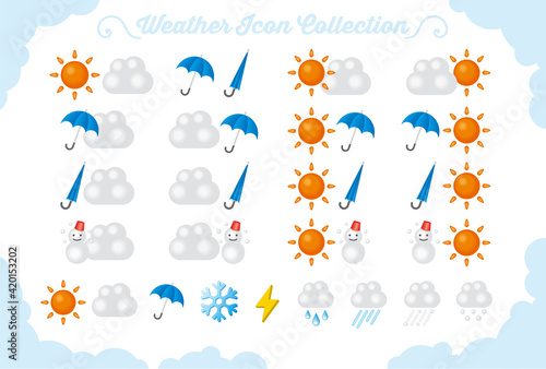 天気予報を表現するアイコン素材セット