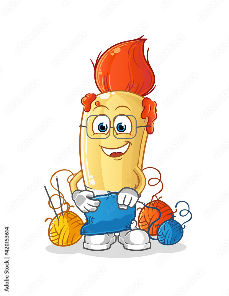 paintbrush tailor mascot. cartoon vector paintbrush tailor mascot. cartoon vector
