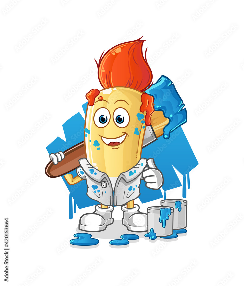 paintbrush painter illustration. character vector paintbrush painter illustration. character vector