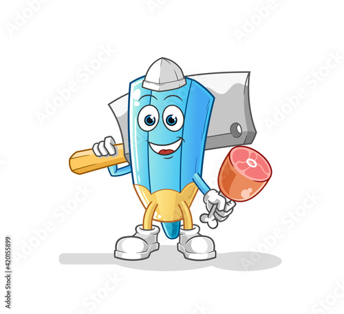 coloring pencil Butcher illustration. character vector