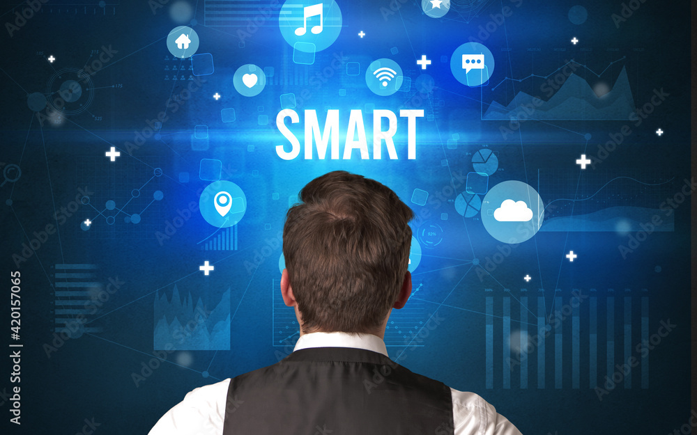 Rear view of a businessman