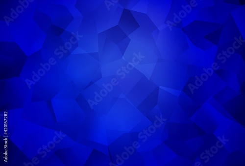 Dark BLUE vector template with chaotic shapes.