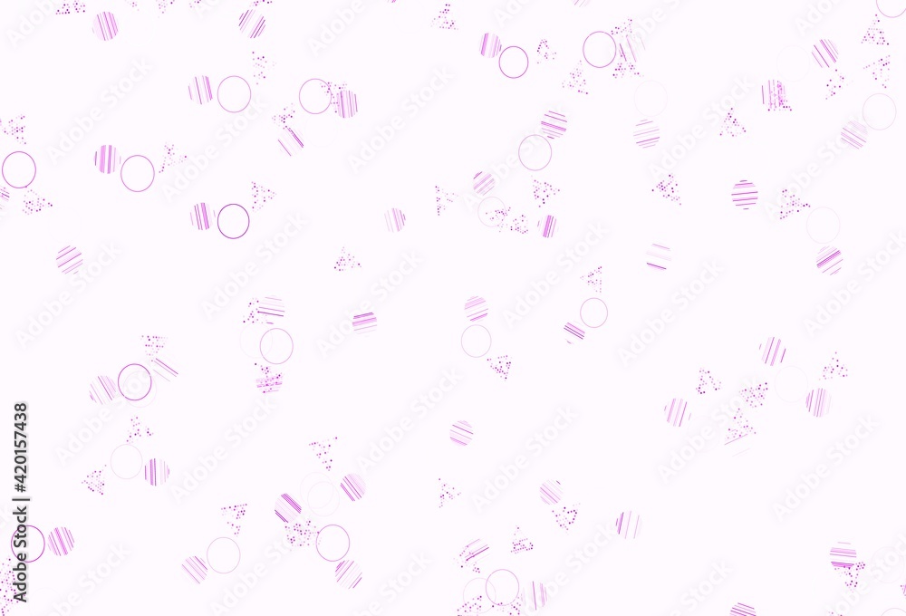 Light Purple, Pink vector texture with triangular style with circles.