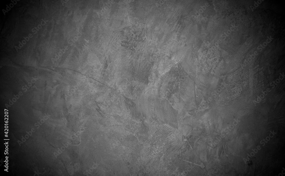 Fototapeta premium Old wall texture cement dark black gray background abstract grey color design are light with white gradient background.