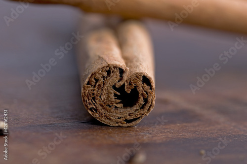 cinnamon sticks on a wooden table