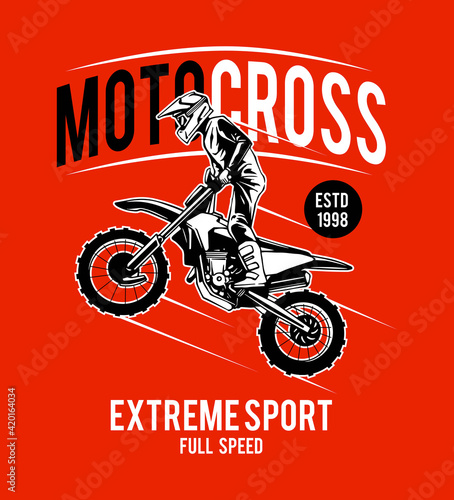 illustration concept of motocross for t-shirt, badge and others