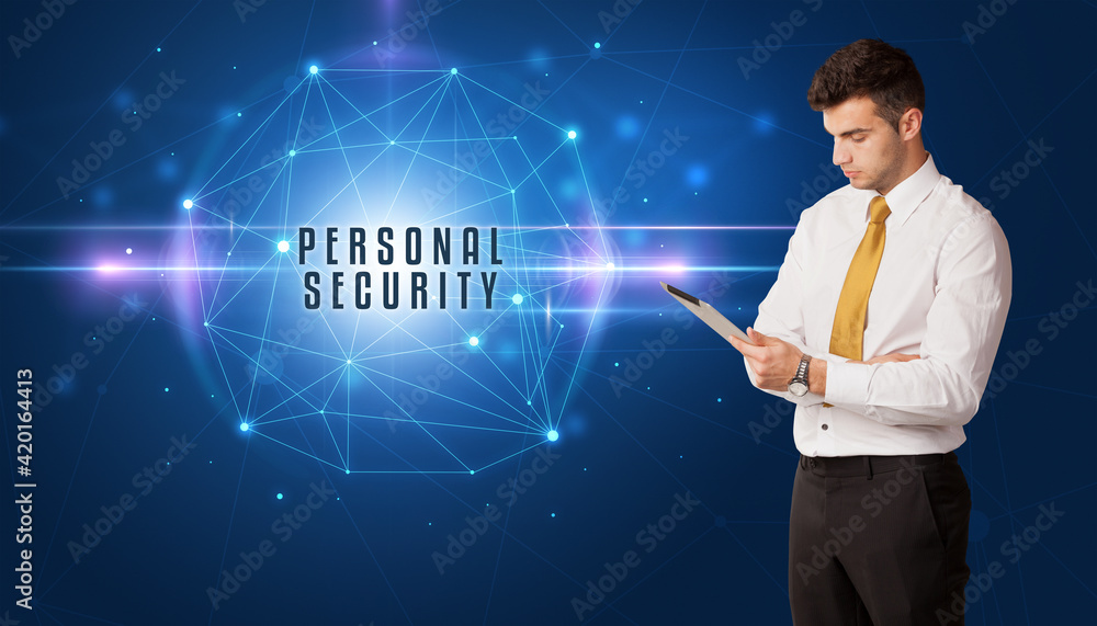 businessman thinking about security businessman thinking about security
