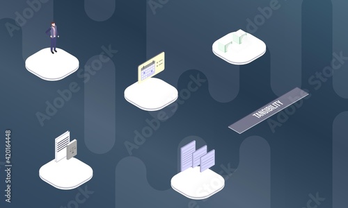 Photos Tangibility concept on abstract design