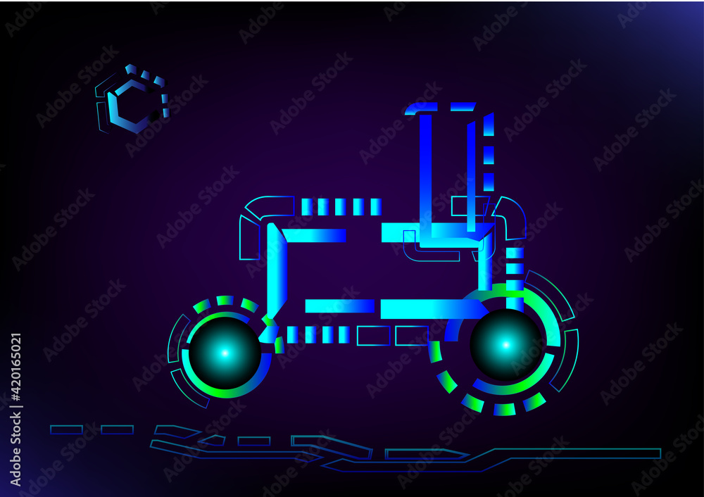 Hi-tech car technology science symbol futuristic with abstract backgrounds isolated art graphic design vector and illustration EPS10