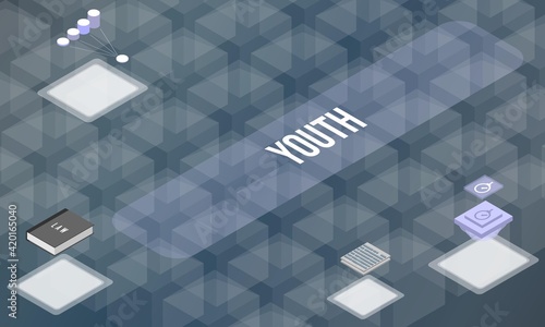 youth concept on abstract design