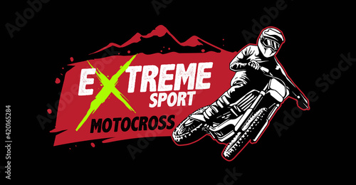 illustration concept of motocross for t-shirt, badge and others