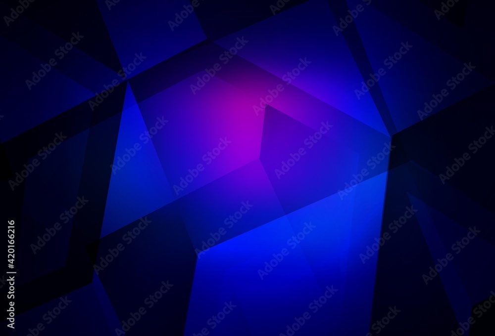Obraz premium Dark Pink, Blue vector layout with hexagonal shapes.
