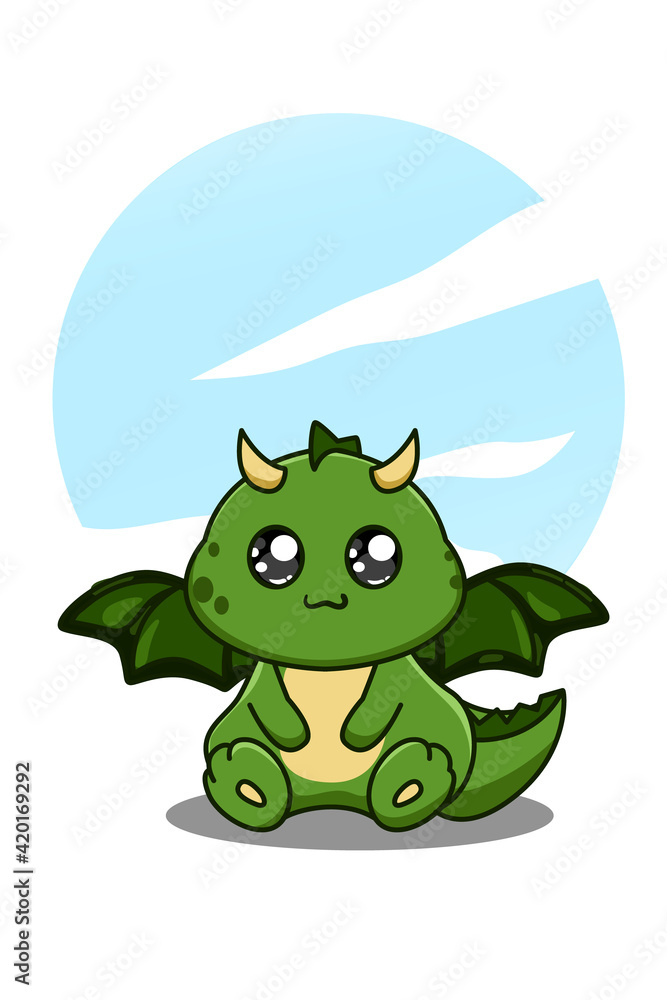 Cute and happy baby dinosaur cartoon illustration Cute and happy baby dinosaur cartoon illustration