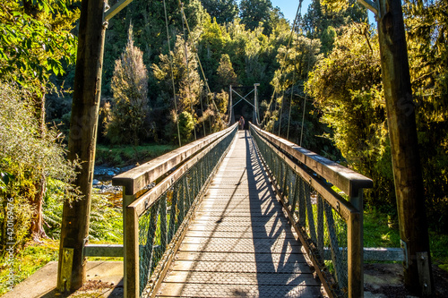 Suspension bridge. South Island  New Zealand.