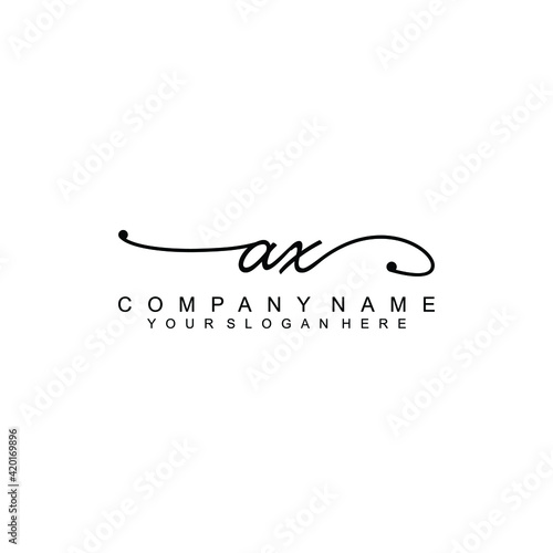 AX beautiful Initial handwriting logo template