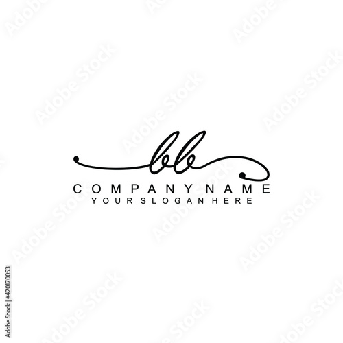 BB beautiful Initial handwriting logo template