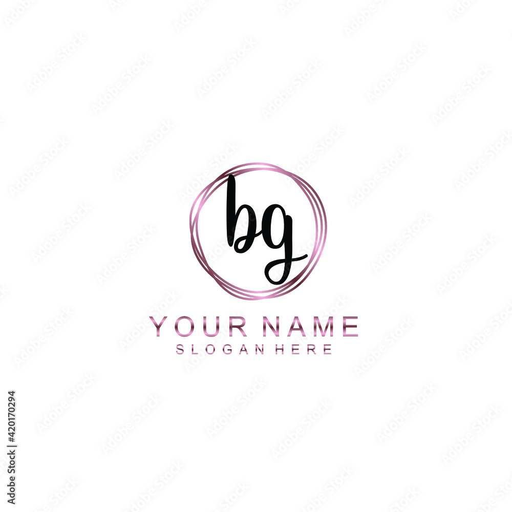 BG beautiful Initial handwriting logo template BG beautiful Initial handwriting logo template
