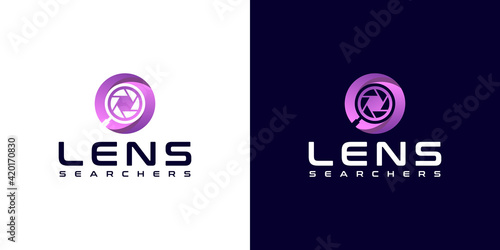 Search Find Camera lens logo design template