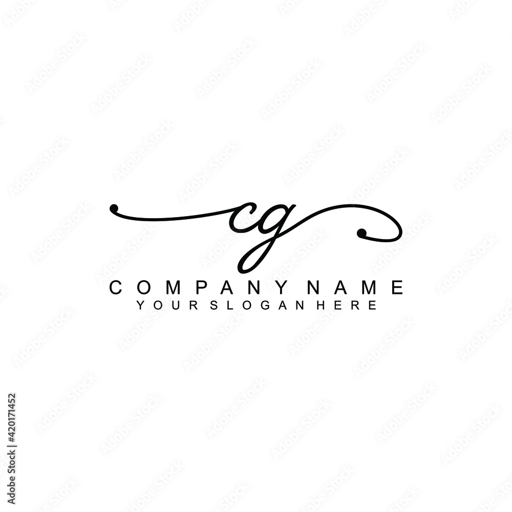 CG beautiful Initial handwriting logo template CG beautiful Initial handwriting logo template