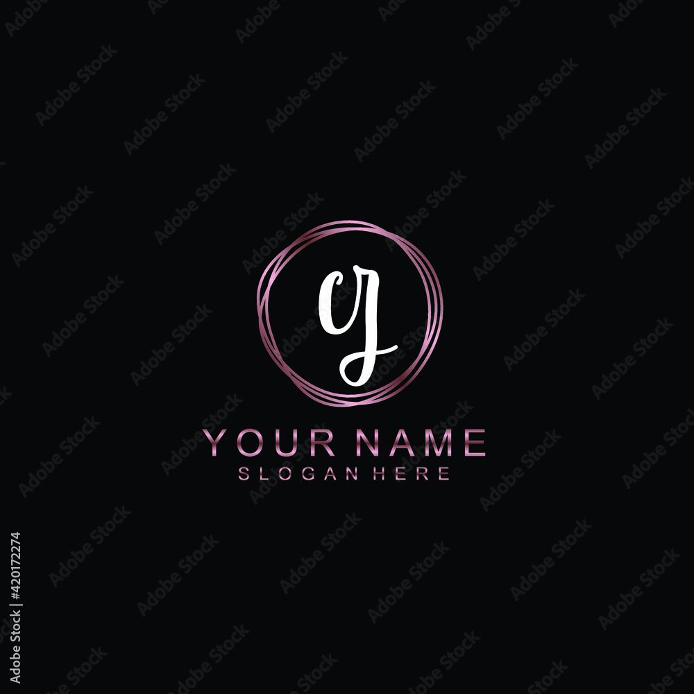CZ beautiful Initial handwriting logo template CZ beautiful Initial handwriting logo template