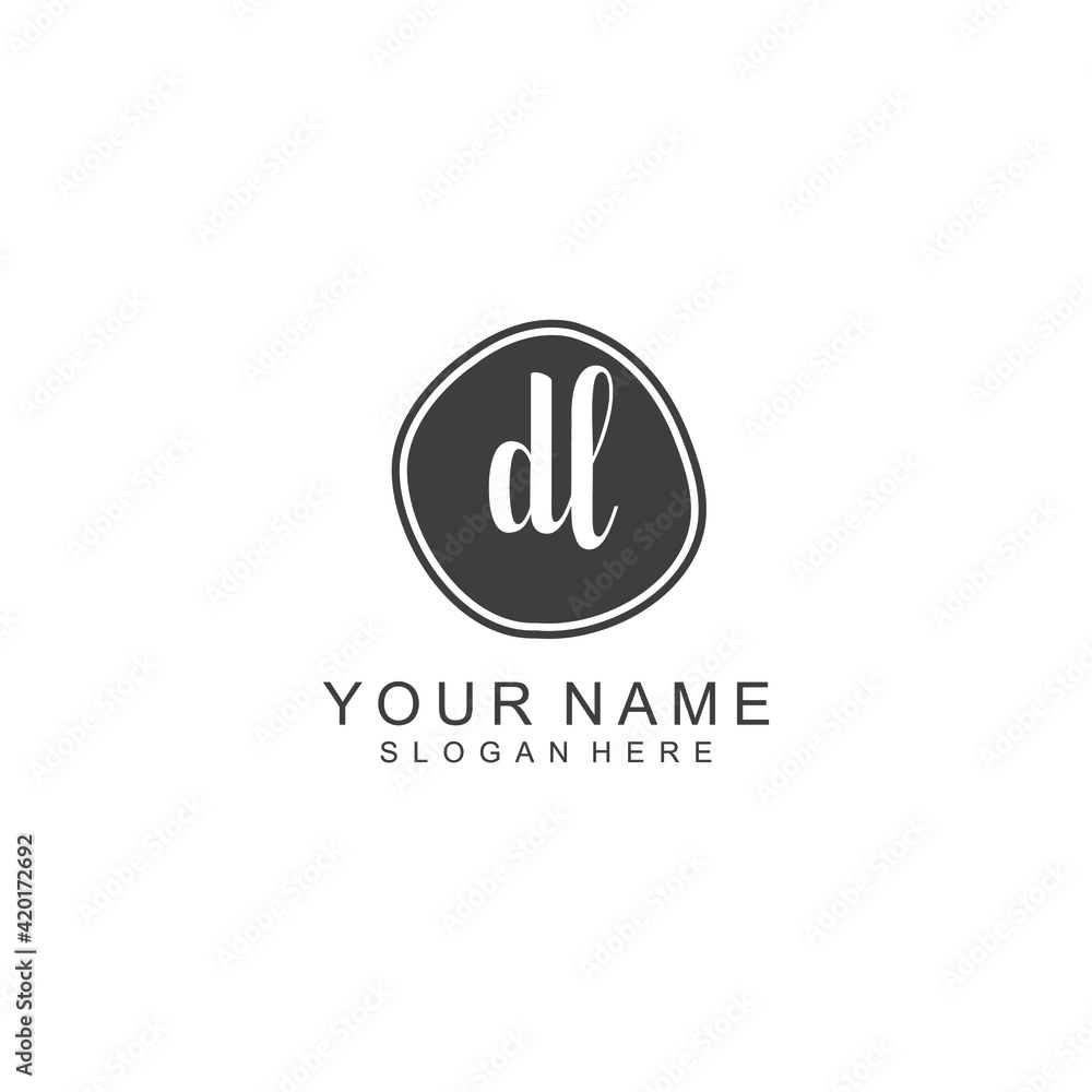 DL beautiful Initial handwriting logo template DL beautiful Initial handwriting logo template