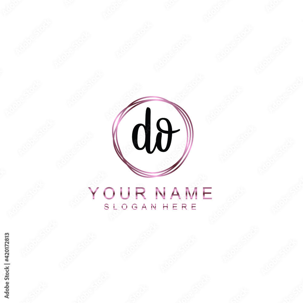 DO beautiful Initial handwriting logo template DO beautiful Initial handwriting logo template